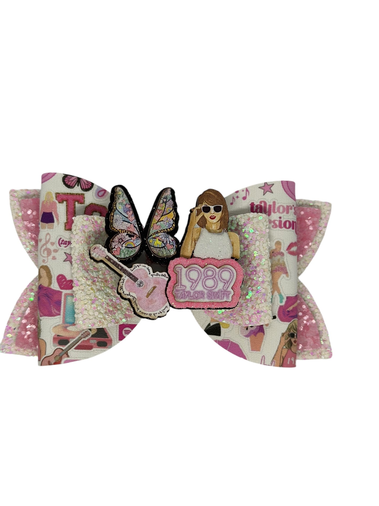 Taylor Swift Bow, TS bow, Swiftie Fan Bow, Pop Star bow, 1989 bow, Cute Girls Bows, Gifts for girls, Pigtail bows