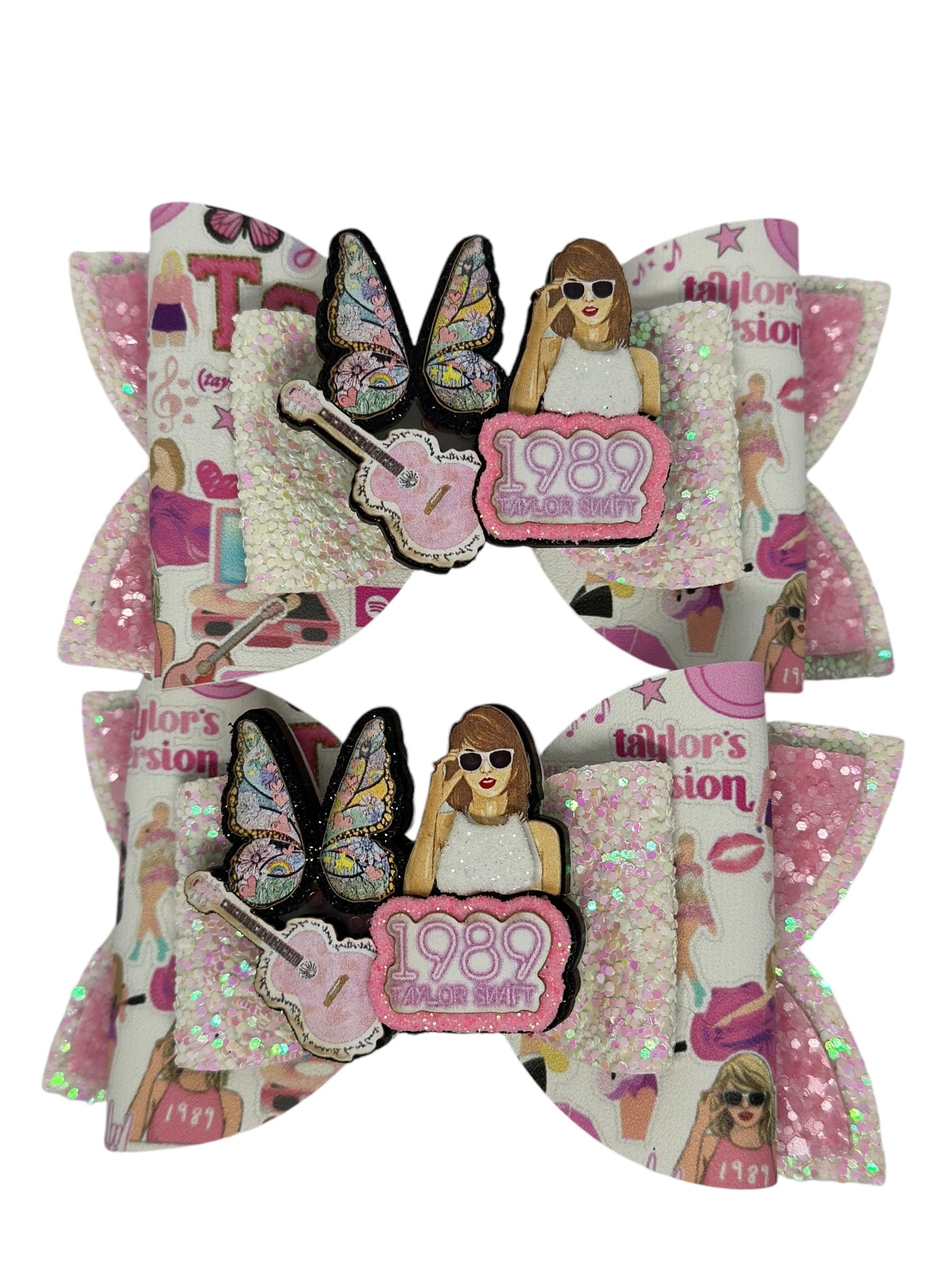 Taylor Swift Bow, TS bow, Swiftie Fan Bow, Pop Star bow, 1989 bow, Cute Girls Bows, Gifts for girls, Pigtail bows