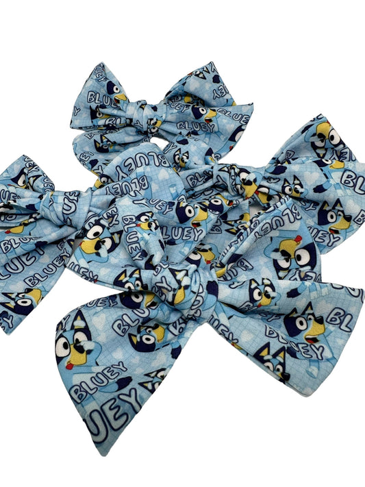 5 INCH HAND -TIED BOWS Bluey