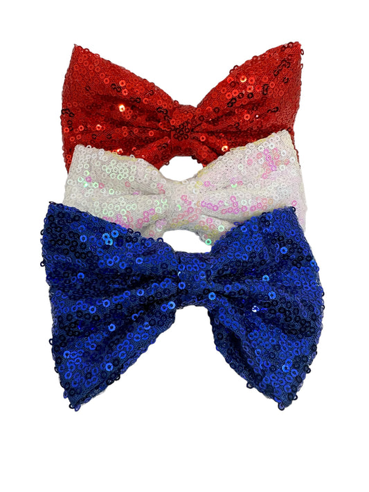 4th of July 5 inch bow Soft Shimmer