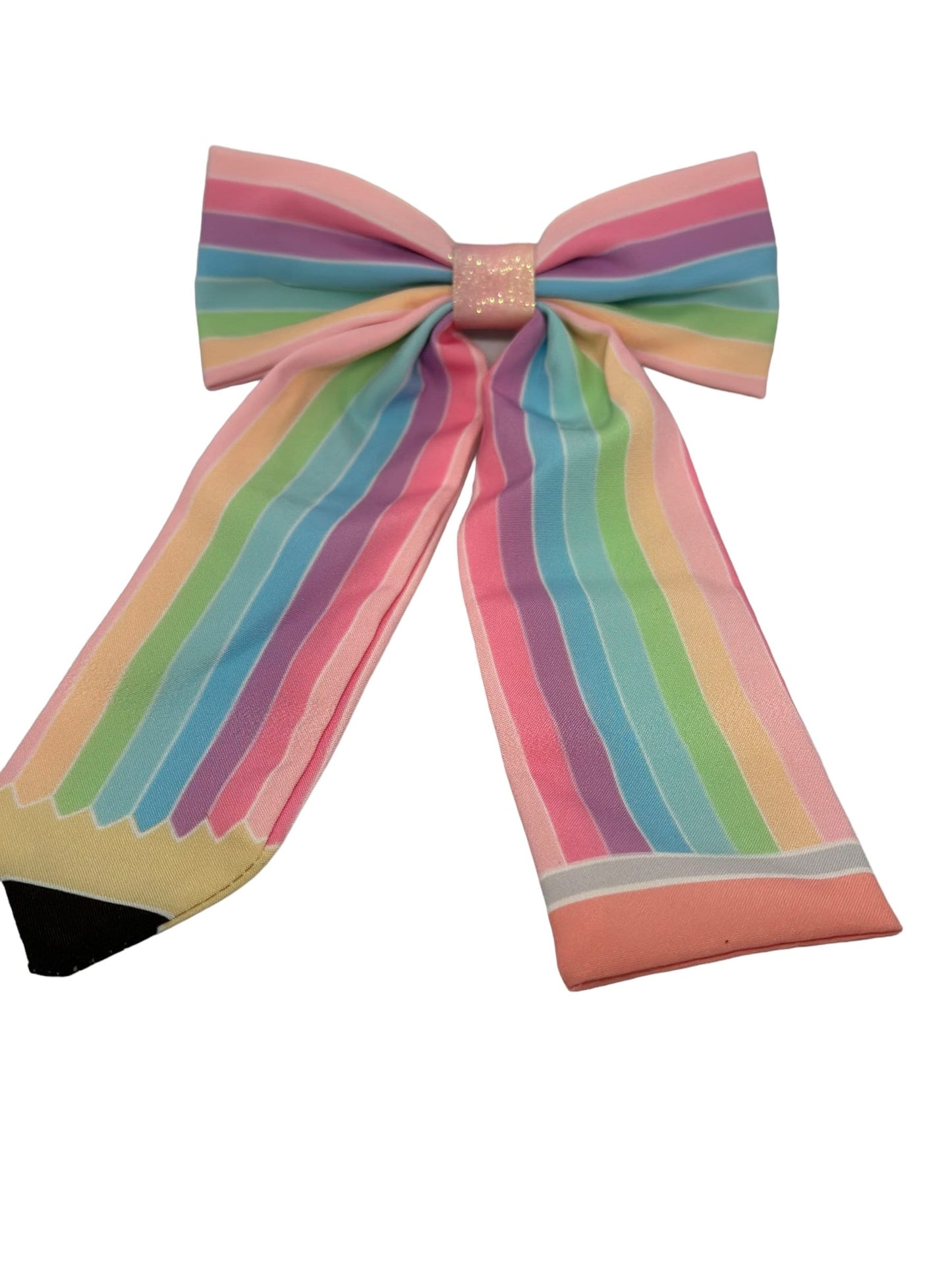 Back to School  Bow, Rainbow Pencil Bow, Cotton Long Tail Bow, Back to School Sailor Bow, back to School Coquette Bow, Pencil Bow