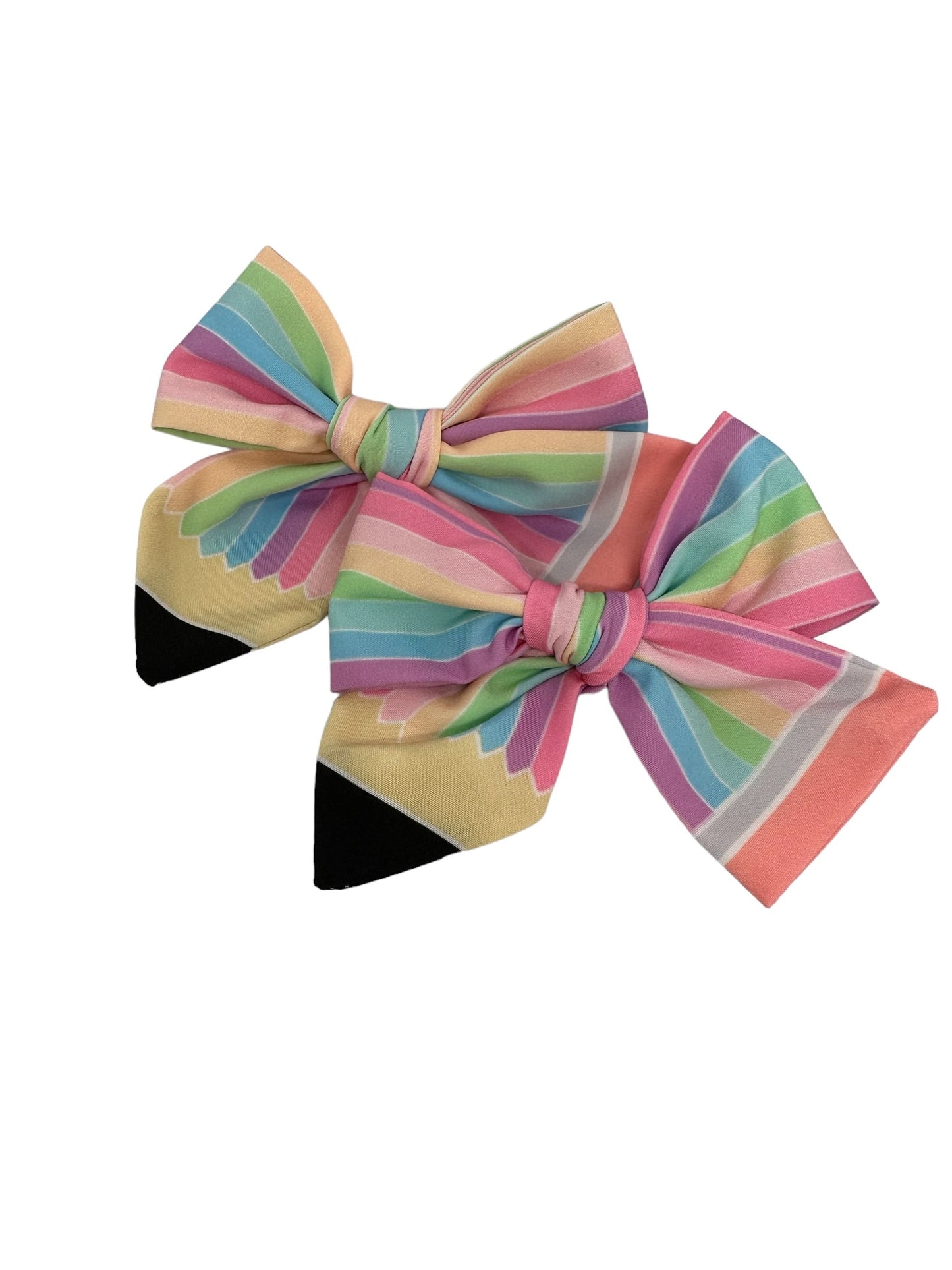 Back to School  Bow, Rainbow Pencil Bow, Cotton Long Tail Bow, Back to School Sailor Bow, back to School Coquette Bow, Pencil Bow