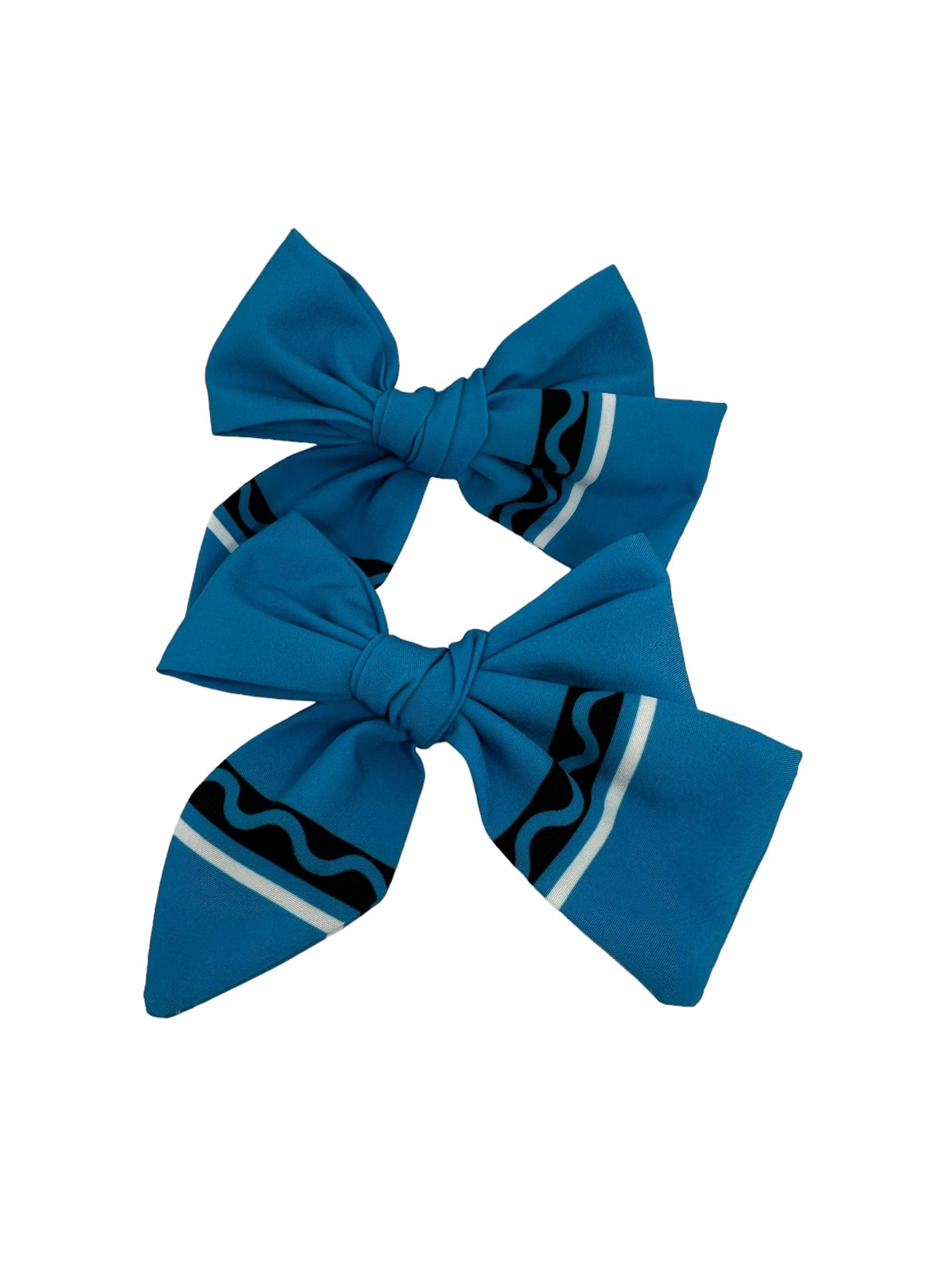 Back to School Bow, Blue Crayon Bow, Blue Crayon Pigtail Bows, Cute School Bows, Girls School Bows, Crayon Bow, Cotton Crayon Bow