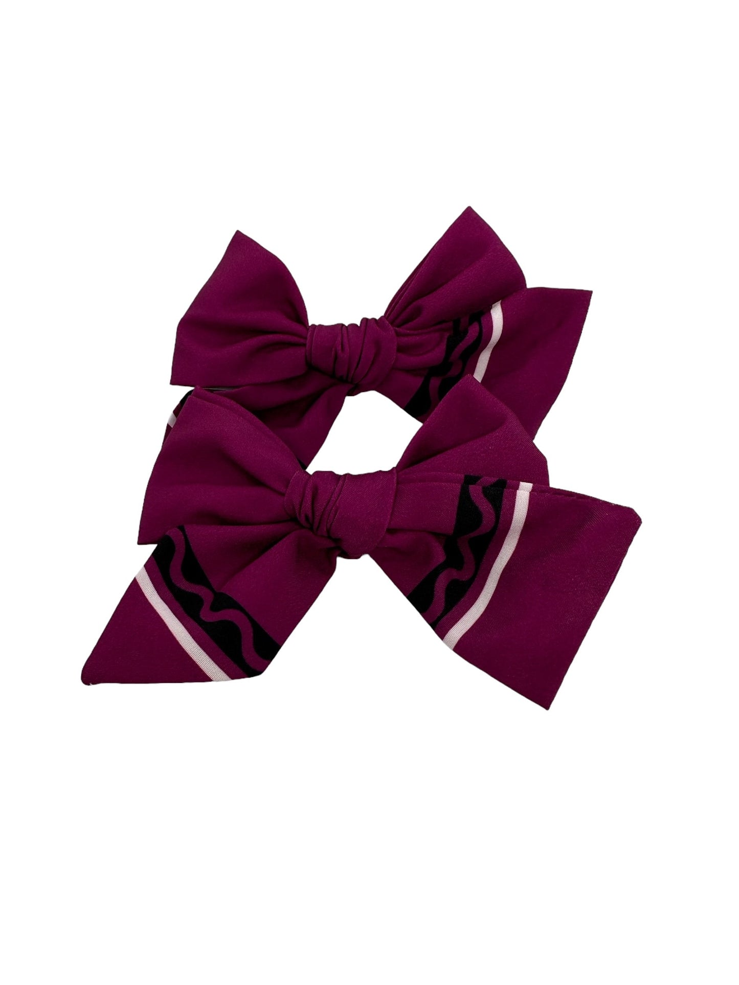 Back to School Bow, Purple Crayon Bow, Purple Crayon Pigtail Bows, Cute School Bows, School Bows, Hand tied Bow, Crayon Bow