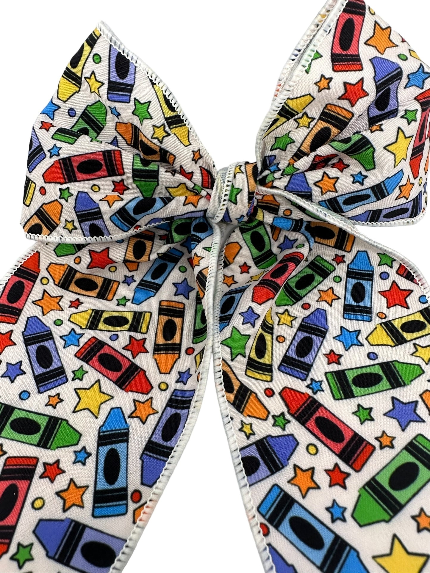 Back to School  Bow, Crayon Bow, Crayola Bow, Sailor Crayons Bow,  Hand-tied School Bows, Prek bows, Girls school bow