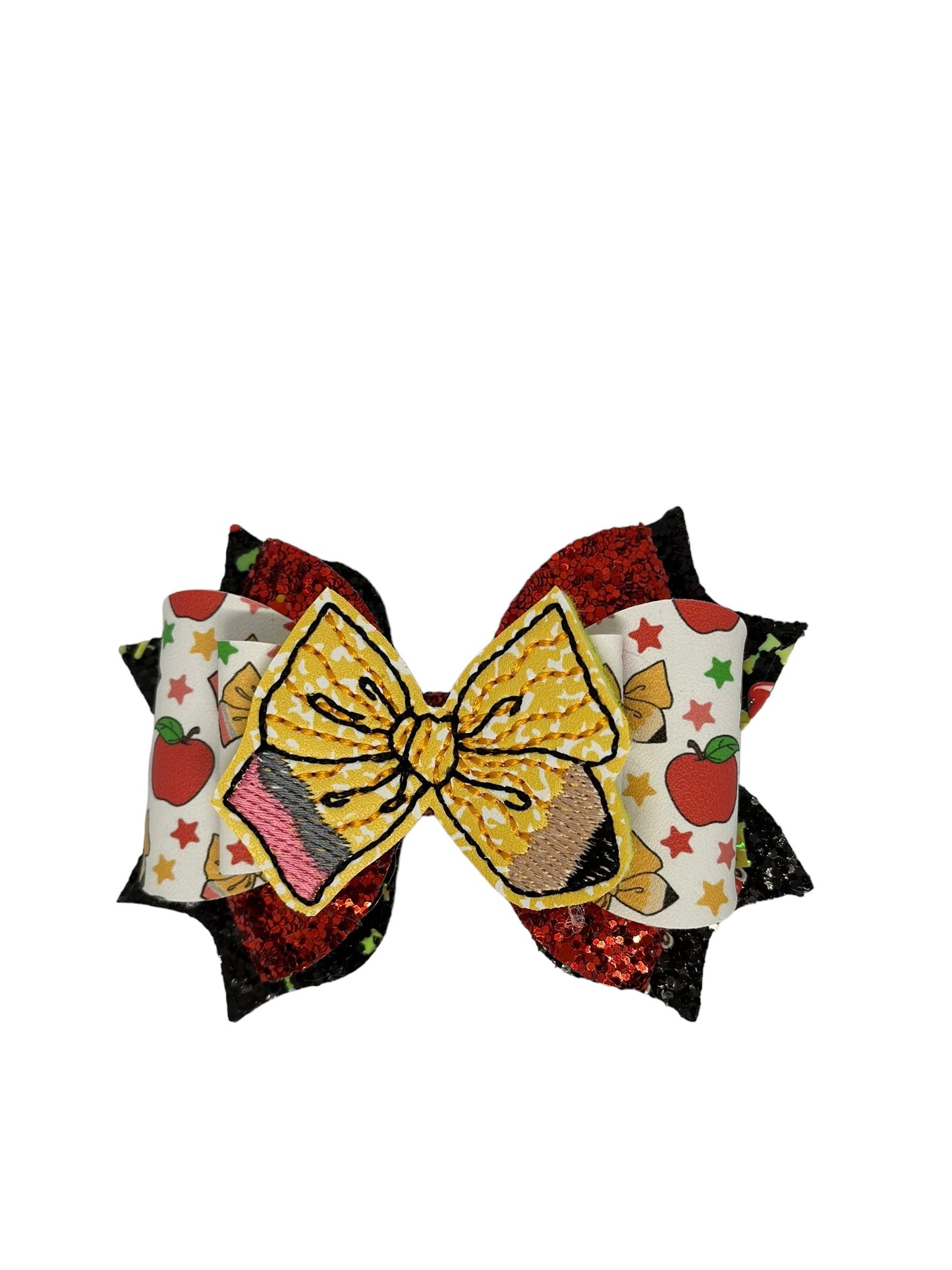 Back to School Pigtail Bows, Pencil Bows, School Bows, I Love School Bows, I Heart School Bows, Apple Bows, Composition book bows