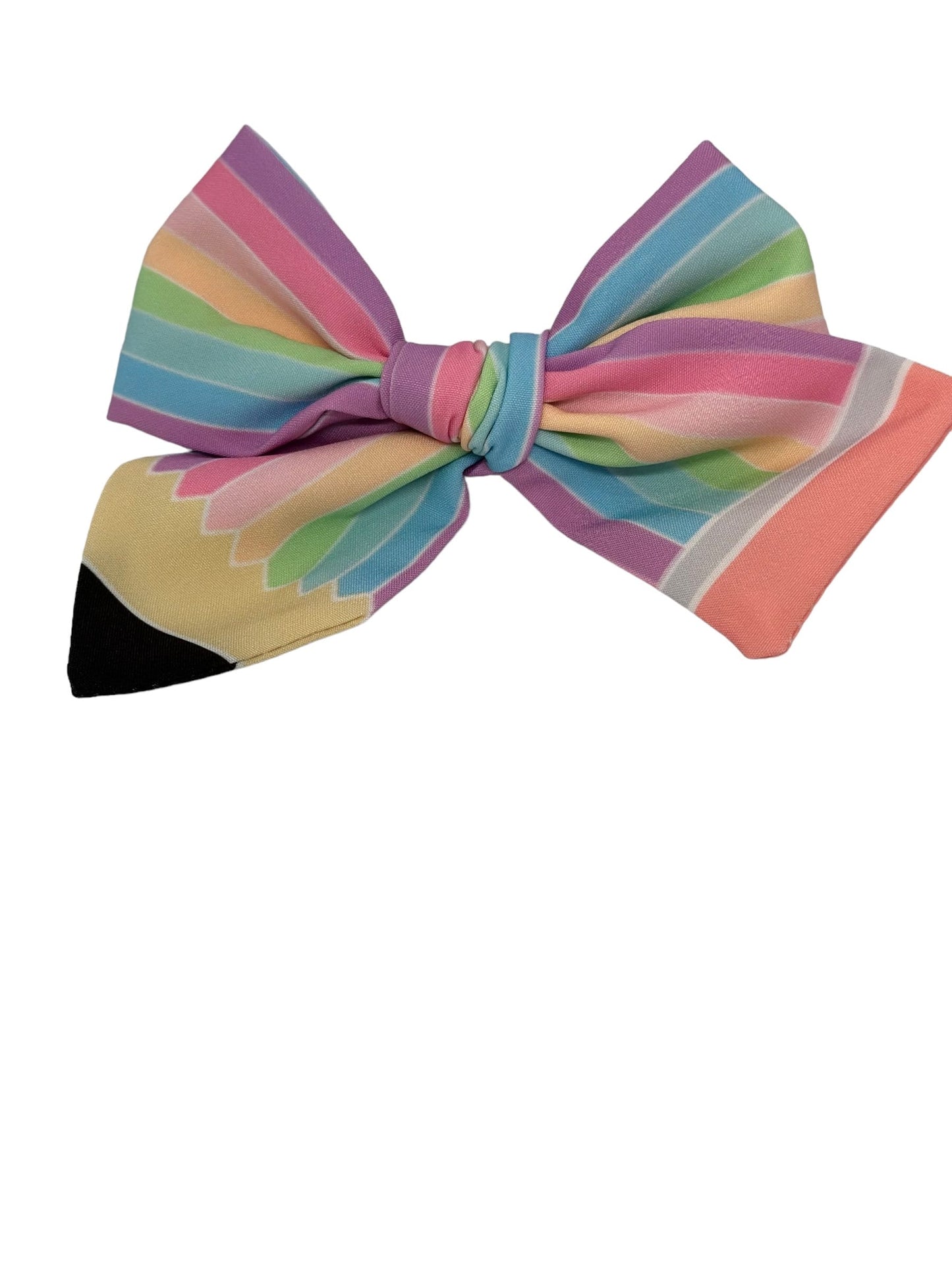 Back to School  Bow, Rainbow Pencil Bow, Cotton Long Tail Bow, Back to School Sailor Bow, back to School Coquette Bow, Pencil Bow