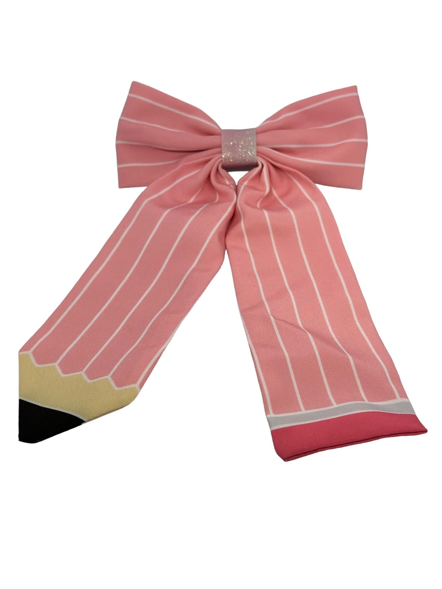 Back to School Bow, Pink Pencil Bow, Cotton Long Tail Bow, Back to School Sailor Bow, School Bow, Pencil Bow, Back to school coquette bow