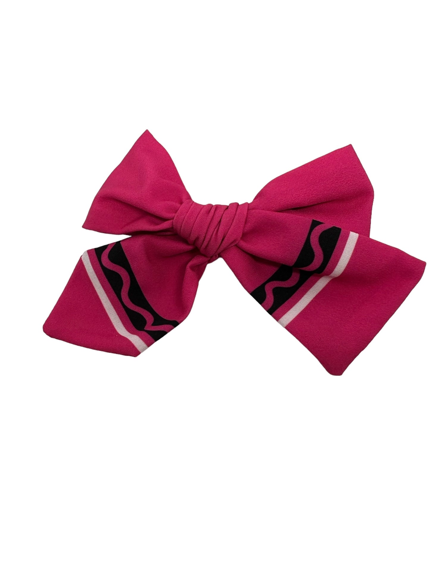 Back to School Bow, Pink Crayon Bow, Pink Crayon Pigtail Bows, Cute School Bows, Girls Schools Bows, Girls Crayon bow, Cotton Crayon Bow,