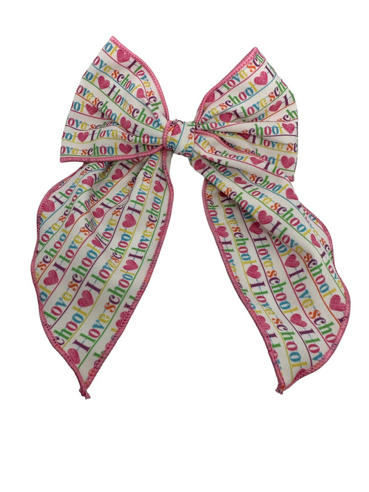 Back to School  Bow, Back to School I Love School Bow, School Sailor Bow, Hand-tied School Bows, I heart School Bow