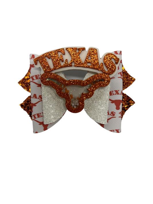 Ladies UT Austin bow, Girls UT Bow; Texas Longhorns bow , back to school,  College Football Fan Bow, UT bow;  ut austin bow; Longhorn  Bow;