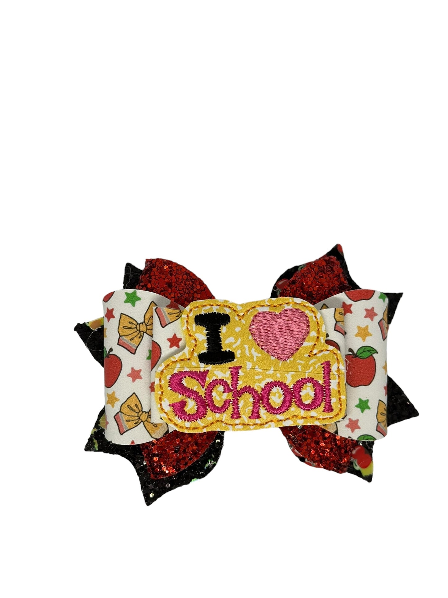 Back to School Pigtail Bows, Pencil Bows, School Bows, I Love School Bows, I Heart School Bows, Apple Bows, Composition book bows